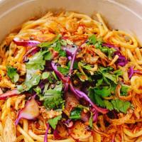 Sesame Noodles · Taiwanese cold noodles, cilantro, red cabbage, crispy shallots, black sesame seeds, and home...