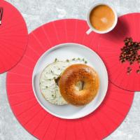 Cream Cheese Bagel · Get a wholesome toasted bagel topped with our special cream cheese.