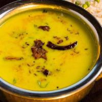 Punjabi Kadhi · Spiced onion fritters in a tangy yogurt based Punjabi curry