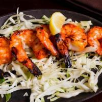 Tandoori Jhinga · Charred tandoor style shrimp marinated in yogurt and blend of Indian spices (20 minutes prep...