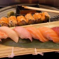 Sushi Regular · 8pcs. Assorted sushi and California roll.