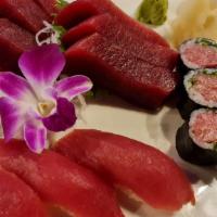 Tuna Special · 3 pcs sushi, 6 pcs sashimi, and 1 tuna roll.