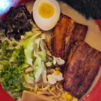 Tonkotsu Shoyu Ramen     · 24 Hours Pork Bone Broth, Pork Belly Chashu, Green Cabbage, Bean Sprouts, Woodear mushroom, ...