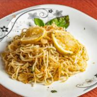 Classic Lemon Spaghetti · Customer's favorite of spaghetti style pasta beaded with original lemon juice.