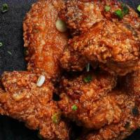 Korean Bbq Wings · Traditional bone-in wings, Breded With Flour & hand-tossed in your choice of sauce or rub. C...