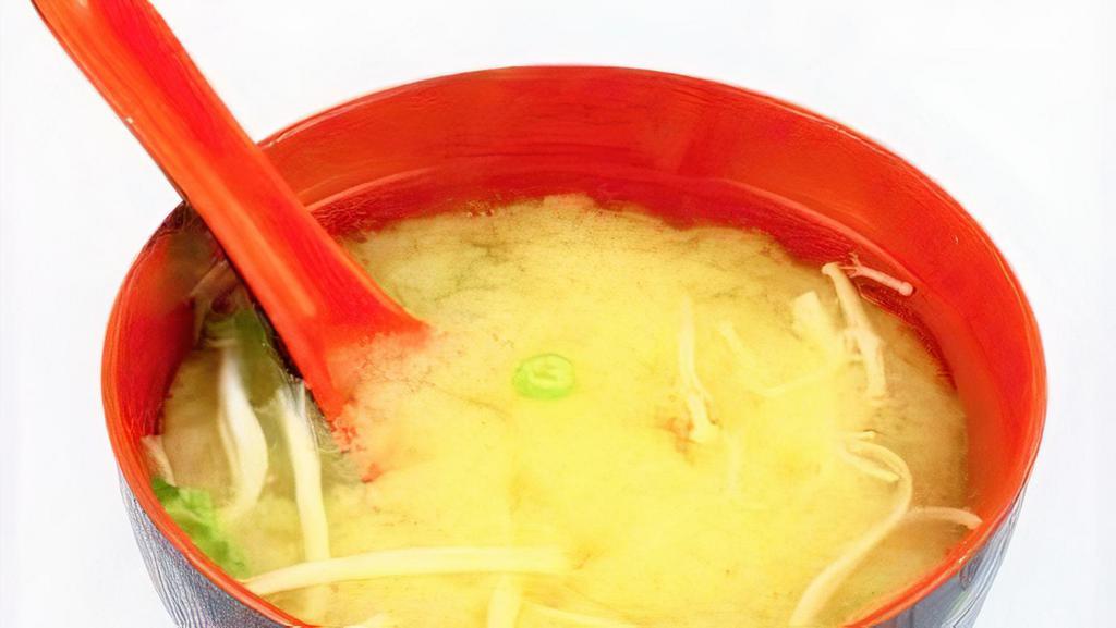 Miso Soup · Tofu, scallion, seaweed, mushroom in miso broth