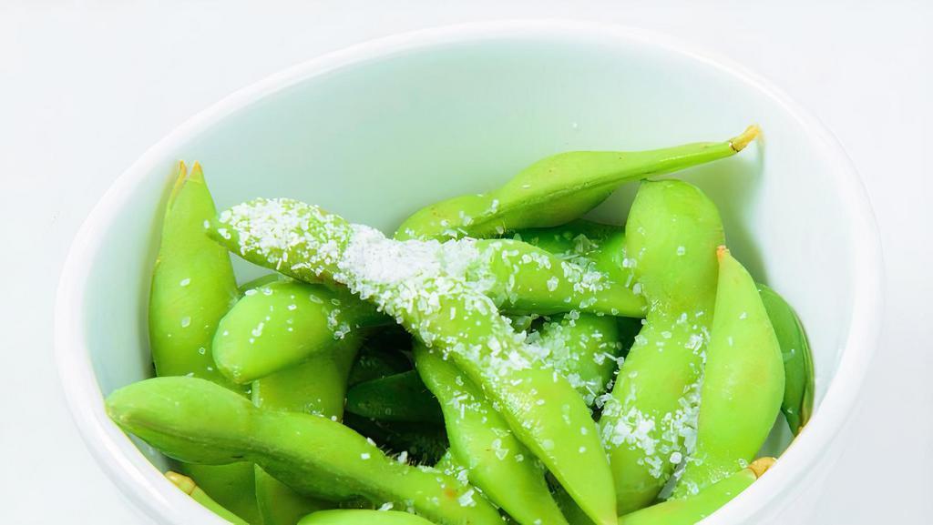Edamame · Salted green japanese soybeans.