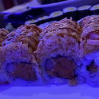 Out Of Control Roll · Spicy tuna and spicy yellowtail inside topped with crunchy spicy snow crab served with honey...