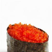 Flying Fish Caviar · Sashimi: thinly sliced raw fish
OR
Sushi: thinly sliced piece of raw fish over rice.
