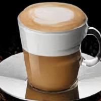 Cappuccino, Hot · Espresso with frothed milk, topped with a dusting of cinnamon.