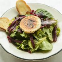 Goat Cheese And Beet Salade · Bucheron and lightly roasted beets over mixed greens.