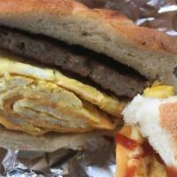 Sausage · w/ Egg & Cheese.