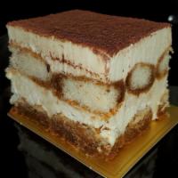 Tiramisu Individual  · Layers of espresso drenched ladyfingers separated by mascarpone cream and dusted with cocoa ...