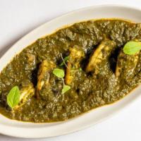 Shrimp Saag · Shrimp and spinach cooked in spices.