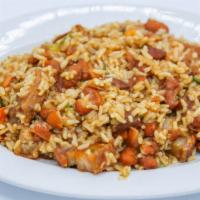 Calentado Solo · Mixed rice and beans.