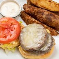 Cheeseburger · Two Premium Pat Lafrieda Beef Patties, Lettuce, Tomato, Vermont Cheddar + Special Sauce, Ser...
