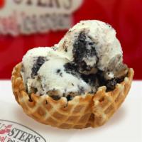 Regular Waffle Bowl · 3 scoops of  ice cream, flavors of your choice, served in a freshly made waffle bowl.