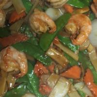 Jumbo Shrimp With Chinese Veg · 