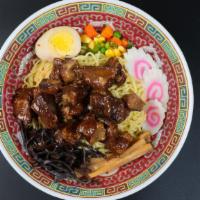 Rib Tips Ramen · served w/ braised rib tips, Japanese noodle in pork broth