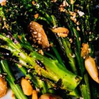 Charred Broccolini · Chili and Garlic Confit, House Made Breadcrumbs.