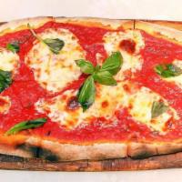 Margherita Pizza · San Marzano tomatoes, mozzarella and fresh basil.