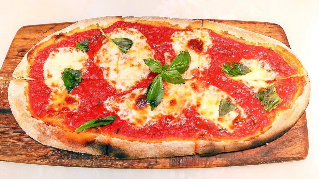 Margherita Pizza · San Marzano tomatoes, mozzarella and fresh basil.