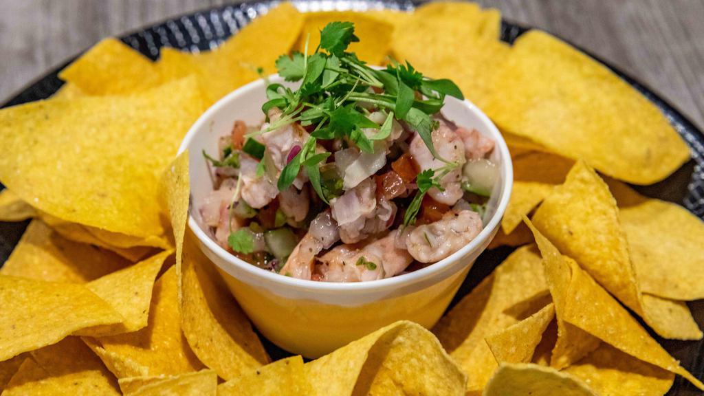 Shrimp Ceviche · Traditional Mexican Shrimp Ceviche (shrimp marinated in lime juice)