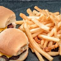 Burger Sliders W/ Fries · 2 Mini Cheeseburgers w/ French Fries