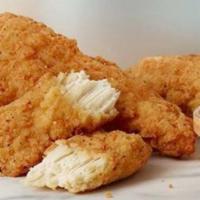 Chicken Fingers · Golden brown chicken tenders served with french fries and honey mustard dipping sauce/