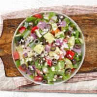 Geek For Greek Salad · Lettuce, tomato, olive, onion & Feta cheese with greek dressing.