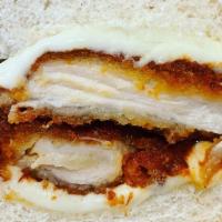 Chicken Parmesan Sandwich · Breaded chicken cutlet with homemade marinara and melted mozzarella.