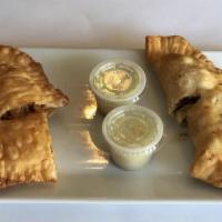 Empanadas ( 1 ) · (patelitos) patties: beef chicken cheese shrimp vegetable sweet plantains w/ cheese or ham &...