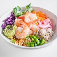Bb Shrimp Bowl · Coconut Jasmine Rice & Quinoa, Shrimp, Avocado, Scallion, Pickled Onion, Cabbage, Crispy Gar...