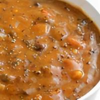 Eso Side Black Bean, Quinoa, And Sweet Potato Chili · A hearty blend of red quinoa, black beans, sweet potatoes, tomatoes and peppers finished wit...