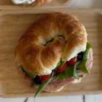 Avocado & Ham Croissant Sandwich · 