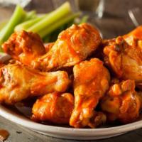 Buffalo Chicken Wings · 5 pieces of Buffalo Chicken wings served with house blue cheese ranch, pickled carrots and c...