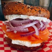 Cream Cheese & Lox Bagel · Cream cheese, lox, capers & red onion served on your choice of bagel