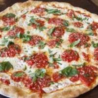Margarita Pizza · Fior di latte and parmesan blend with chunky San Marzano tomato sauce, extra virgin olive oi...