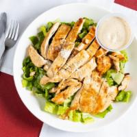 Caesar Salad With Chicken · Romaine lettuce, croutons and caesar dressing.