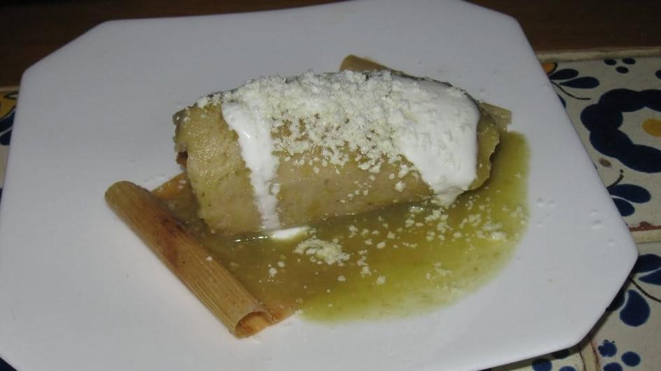 Tamales · Steamed corn masa dough wrapped in a corn husk with choice of filling.