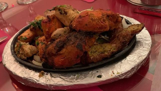 Mixed Grill Appetizer · A mixed sampler platter of tandoori chicken, chicken tikka, Kashmiri kebab, and chicken seekh kebab. Cooked in clay oven