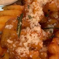 Waffle Fries · Truffle Aioli (Vegan Upon Request).  Finish This Dish At Home - For Optimal Freshness Pre-He...