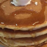 Pancake Stack · 3 pieces, choice of meat, hash brown. Served with maple syrup and butter