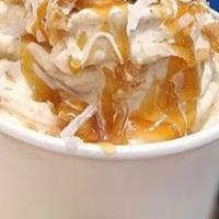 Coconuts About You · Vanilla ice cream with cinnamon toast crunch, wafers, and coconut topped with caramel, and c...