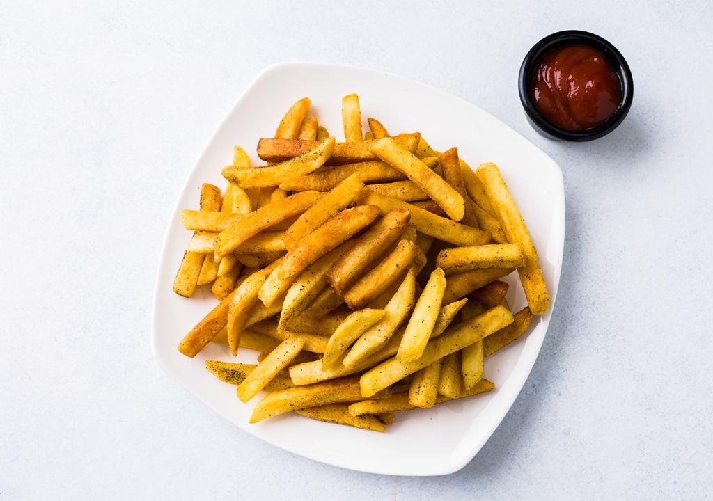 French Fries · Seasoned with black pepper, salt, serve with ketchup.