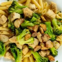 Penne Vincenzo · With chicken & broccoli in a wine and lemon sauce.