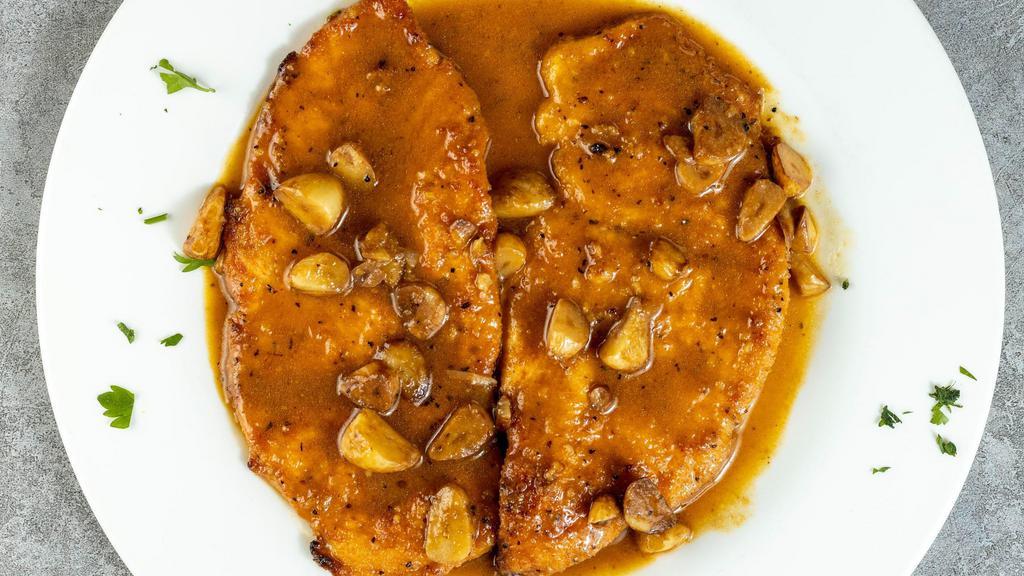 Chicken Oreganata Dinner · Breadcrumbs and served in a light garlic wine sauce.