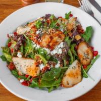 Il Caffe Latte Salad · Chicken, roasted red pepper, walnuts, bacon, goat cheese, and balsamic vinaigrette.