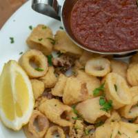 Fried Calamari · Served with alta cucina tomato sauce.