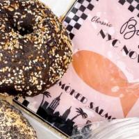 Bagel, Lox And Schmear Deluxe · A dozen bagels - some baz classic lox and three assorted schmears!